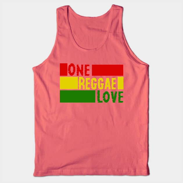 One Reggae Love, Ethiopia flag, Rasta Tank Top by alzo